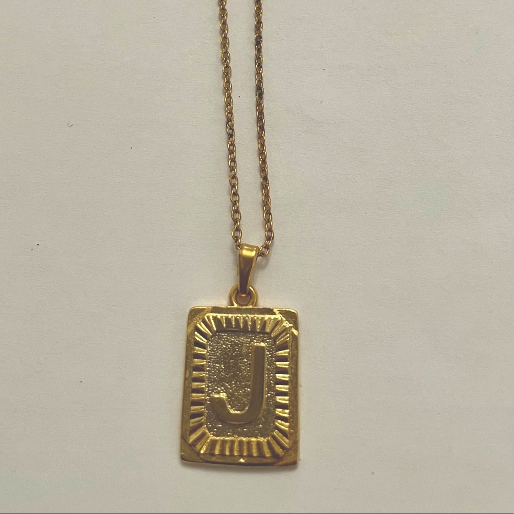 Letter J Initial Necklace - Adjustable Length - Picture 3 of 3